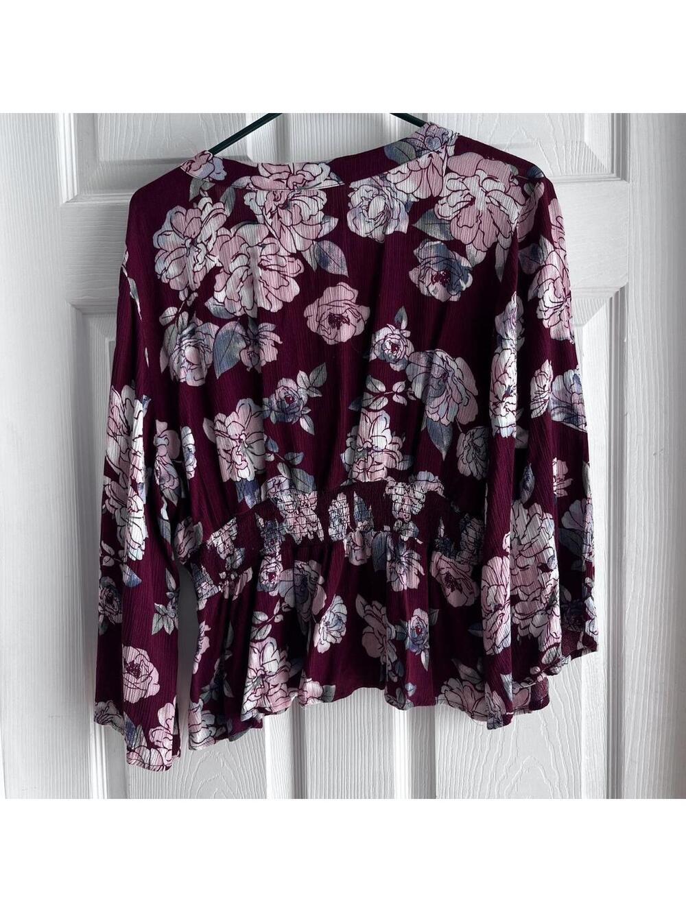 American Rag Cie Women's Purple and Burgundy Blous - Picture 2 of 8